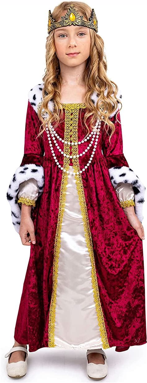 Dress-Up-America Queen Costume for Girls - Kids Renaissance Princess ...