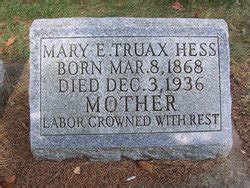 Mary Elizabeth Truax Hess Homenaje De Find A Grave