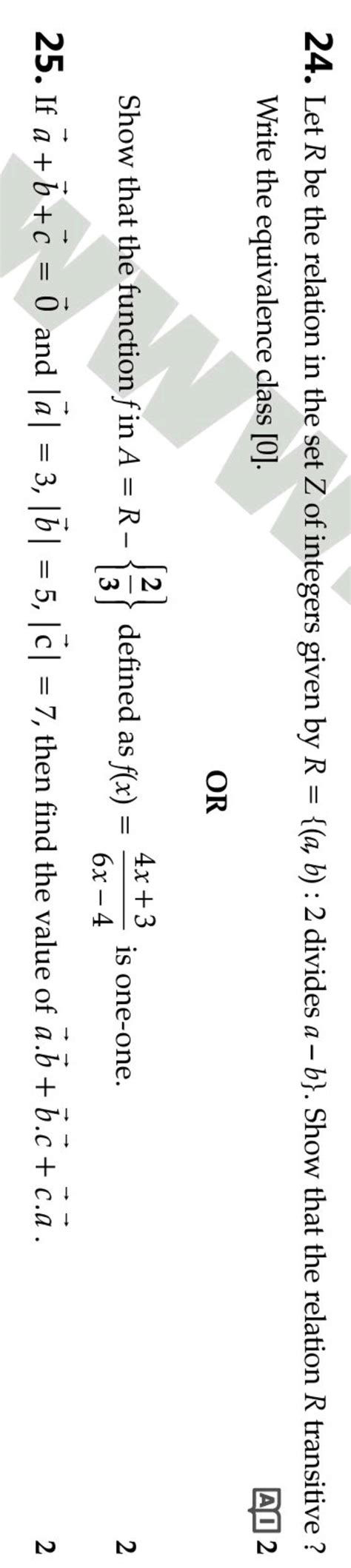 24 Let R Be The Relation In The Set Z Of Integers Given By R Ab2 Di