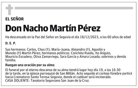 Nacho Martín Pérez Esquela El Norte de Castilla