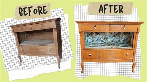 Furniture Flip Without Paint What To Do With A Dresser That S Missing A Drawer Youtube