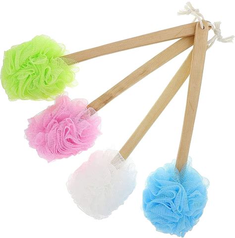 Long Handled Loofah On A Stick Body Back Scrubber Bath Sponge 4