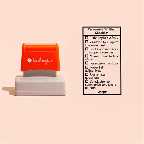 Personalized Persuasive Writing Checklist Large Rectangle Stamp Sale