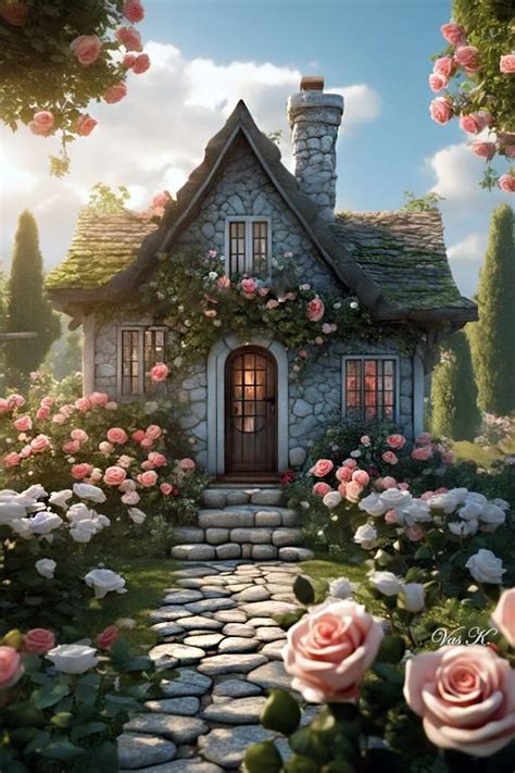 Solve Rose Cottage Jigsaw Puzzle Online With 70 Pieces