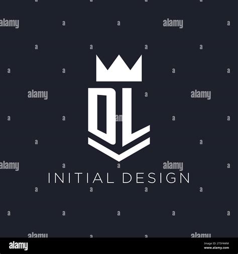 Dl Logo With Shield And Crown Initial Monogram Logo Design Ideas Stock