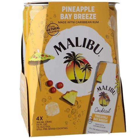 Malibu Pineapple Bay Breeze 4 Pack 4 355mL Marketview Liquor