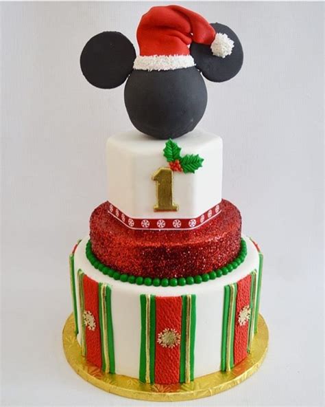 Pin By Alexandra On Navidad Fiesta Birthday Christmas Cake Mickey