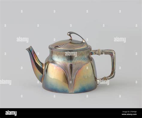 Teapot Orivit C 1905 Silver Teapot Almost Cylindrical But Narrowing