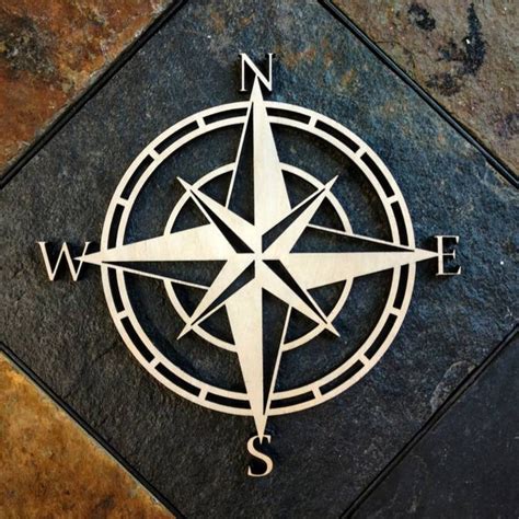 Wooden Compass Wall Art Etsy