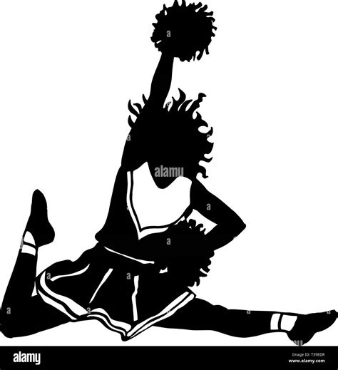 Cheerleading Jump Silhouette Vector