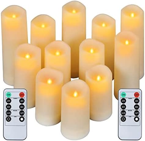 Crowm Flickering Flameless Candles With Remote Battery Operated Timer