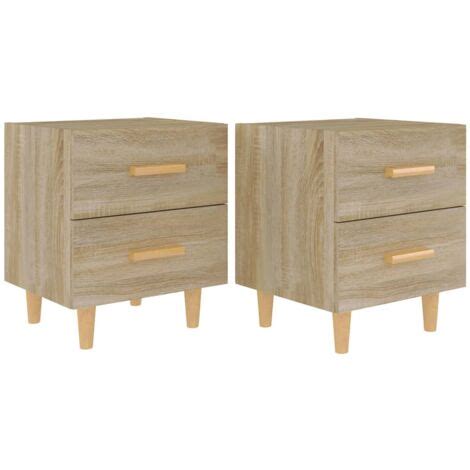 Tables de chevet 2 pcs Chêne sonoma 40x35x47 5 cm armoire de lit