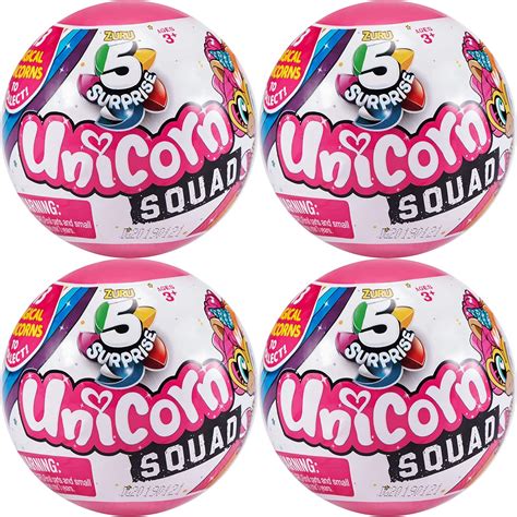 5 SURPRISE Unicorn Squad Mystery Collectible Capsule - 4 Pack : Amazon ...