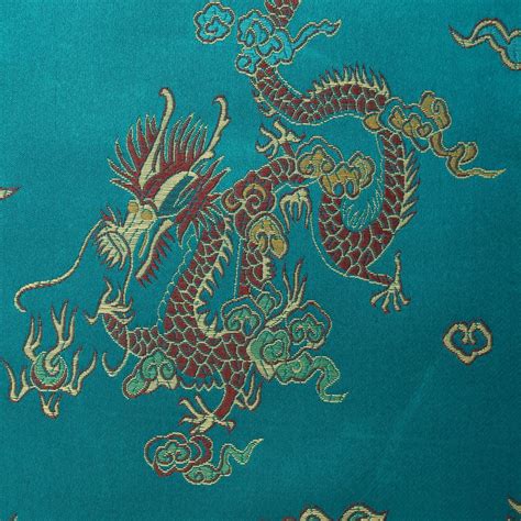 CHINESE ORIENTAL GOLD DRAGON EMBROIDERED BROCADE SILKY SATIN DRESS