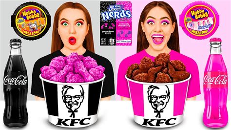 Black Vs Pink Food Challenge Crazy Challenge DaRaDa Challenge YouTube