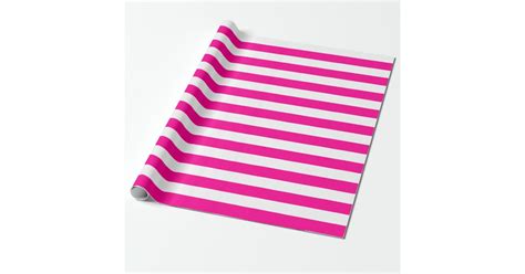 Large Hot Pink And White Stripes Wrapping Paper Zazzle