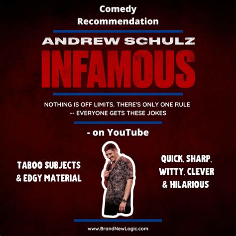 I made a recommendation post for Andrew Shulz new special "Infamous ...