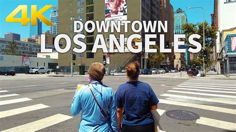 Walking Downtown Los Angeles Partially Reopening Th Main Olympic