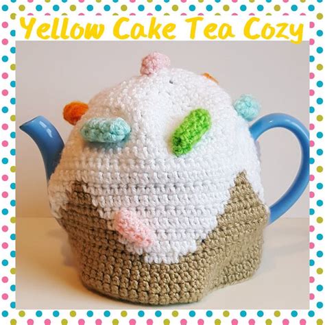 A Crocheted Tea Pot Cover With An Ice Cream Cone In The Shape Of A Cupcake