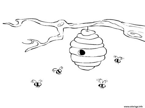 Coloriage Ruche Abeille Habitat Jecolorie