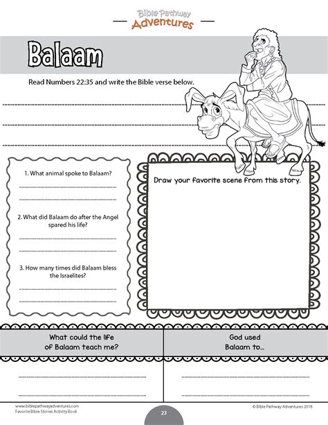 Balaam's Donkey Coloring Page Printable