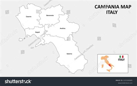 Campania Map State District Map Campania Stock Vector Royalty Free