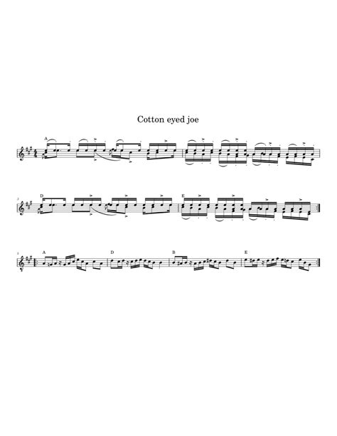 Those Two Licks From Cotton Eyed Joe Rednex Sheet Music For Violin Banjo Solo