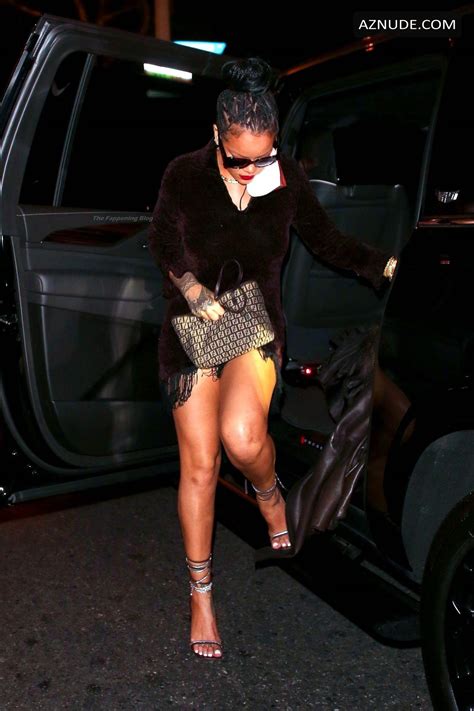 Rihanna Sexy Shows Off Her Hot Legs And Shapely Curves In A Minidress AZNude