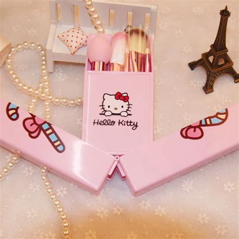 Lovely Hello Kitty Makeup Brushes Set Pink Box 8pcs Make up Brush Set ...