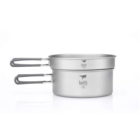 KEITH 2 Piece Titanium Pot And Pan Cook Set 1250ml Ti6017