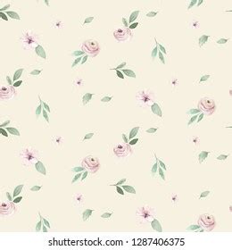 Watercolor Seamless Hand Illustrated Floral Pattern Stock Illustration