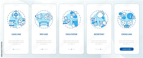 Holacracy Core Roles Blue Onboarding Mobile App Screen Structure