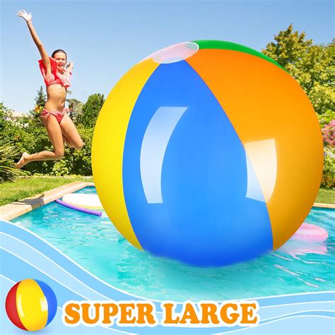 Foot Giant Inflatable Beach Ball Jumbo Rainbow Colored Beach Ball Large ...