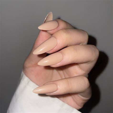 The Nude Nude Classic Nude Press On Nails Custom Hand Painted Press On Nails Solid Color