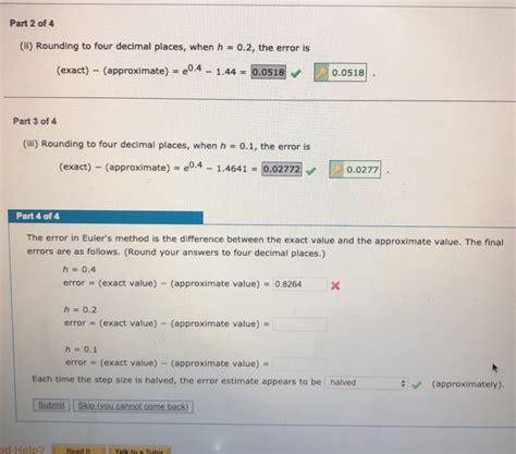 Solved Exercise A Use Euler S Method With Each Of The Chegg