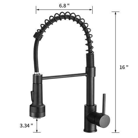 Black Kitchen Faucet with Pull Down Sprayer, WOTOKOL Solid Brass ...