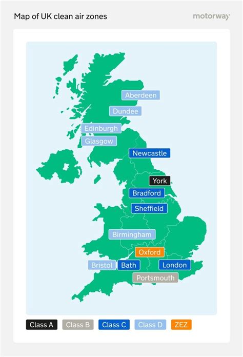 Clean Air Zones (CAZ) In The UK - The Ultimate Guide (2023) | Motorway