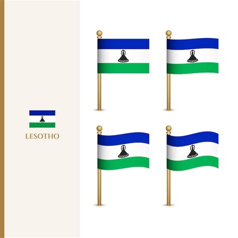 Premium Vector Waving Lesotho Flags D Vector Illustration Flag Of