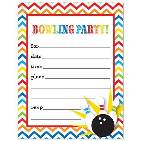 Bowling Fill-in Birthday Party Invitations and Envelopes - 24 count - Walmart.com - Walmart.com