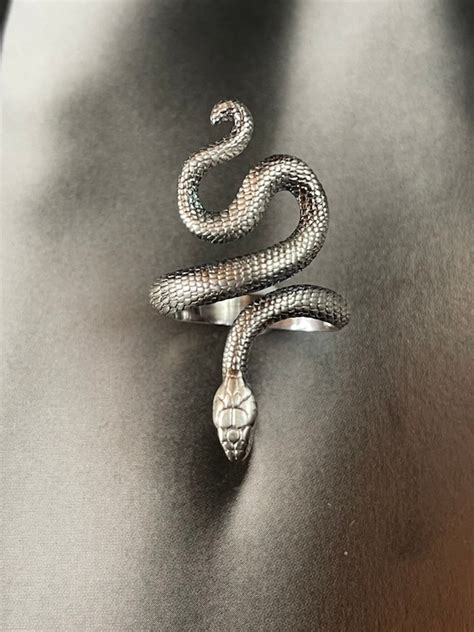 Silver Snake K Ring Sterling Silver Adjustable Serpent Etsy