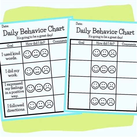 behavior chart  blank template included  counselor megan