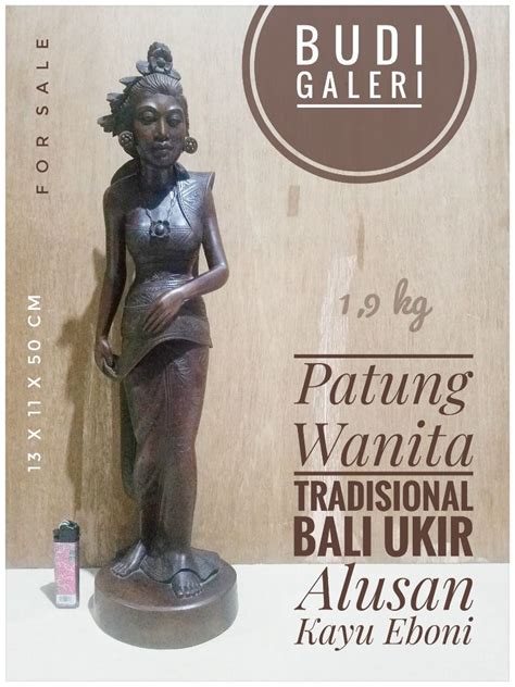 Patung Wanita Bali Ukir Alusan Kayu Eboni On Carousell