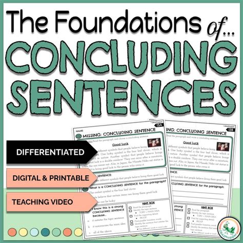 Concluding Sentences Foundations Unit Activities GRASPhopper Learning