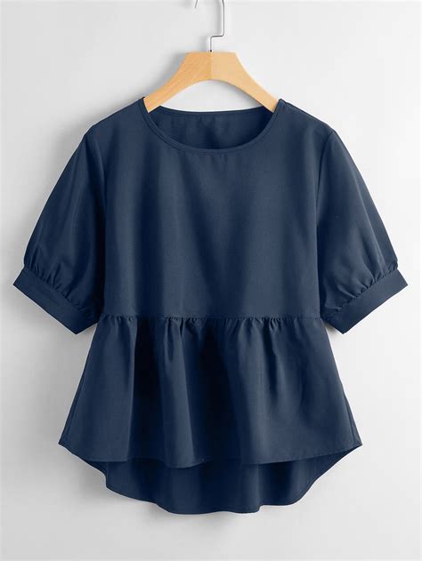 Plus High Low Peplum Blouse Artofit