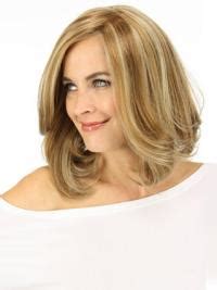 Comfortable Blonde Wavy Shoulder Length Lace Front Wigs Sensationnel