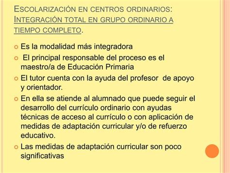 Modalidades De Escolarización En Alumnos Ppt Descarga Gratuita