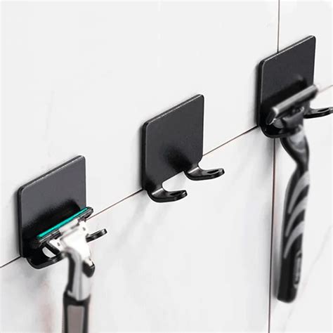 Hot 1 2 3 5PCS Shaving Razor Holder Alumium Men Shaving Shaver Storage Hook Wall Shelf