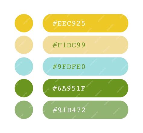 Premium Vector | Green blue and yellow color palette light pastel ...