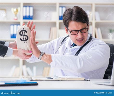 Young Doctor in Medical Insurance Fraud Concept Stock Photo - Image of ...