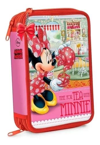 Cartuchera 3 Pisos Minnie Mouse Con Brillos 503 MercadoLibre